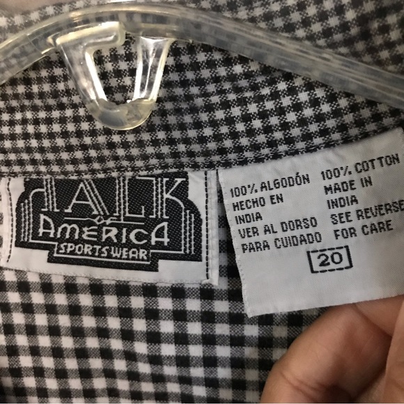 Vintage TALK OF AMERICA Sportswear gingham check button up embroidered shirt 20 - Picture 6 of 6